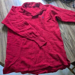 Vintage Ralph Lauren Polo red wool sweater, logo but no label, collar
